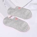 [XVSPS01674] Cat Embroidery Comfortable Heel Socks for Women (Gray)(2 Pairs)