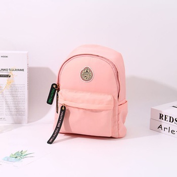 [XVBBP02122] Classic Casual Style All-Match Round Patch Backpack (Pink)