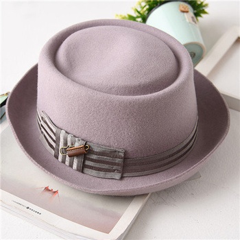 Retro Bowknot Wool Hat (Pink)