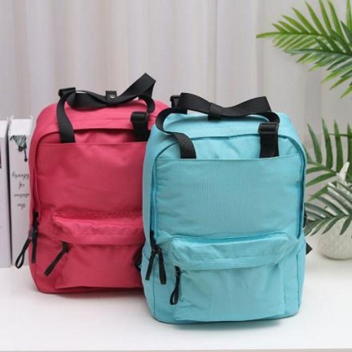 Simple Style Multi-Function Solid Color Backpack