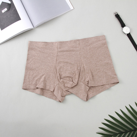 Simple Style Solid Color Seamless Underpants for Men (L)