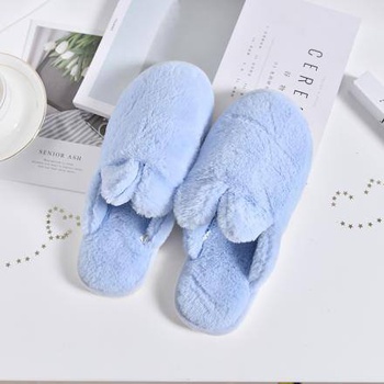 [XVSPF01603] Closed Toe Plush Slipper for Women-Blue(39/40)