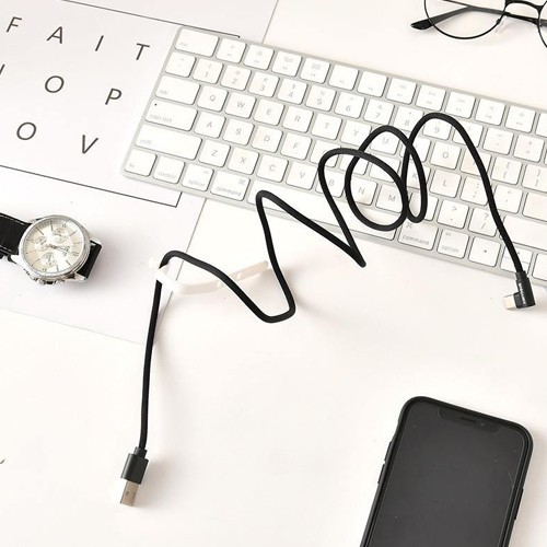 Cloth Braided Type-C Data Charging Cable(Black)