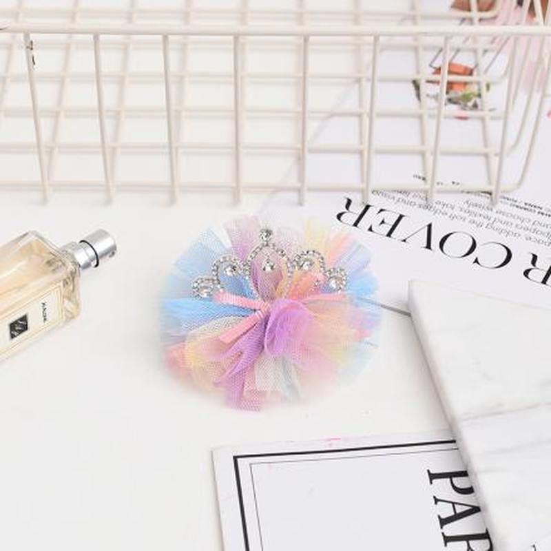 Crown Rainbow Gauze Hair Clip for Children