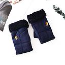 Deerskin Lovely Embroidery Gloves for Women-Navy