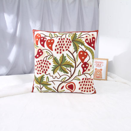 Embroidery Throw Pillow (Flower&amp;Fruit)