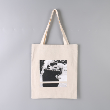 European Style Black&amp;White Canvas Tote Bag (Creamy White)