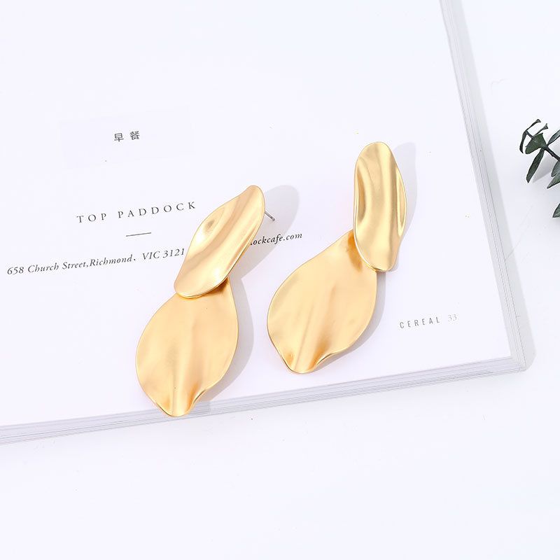 European Style Golden Geometry Element Earrings