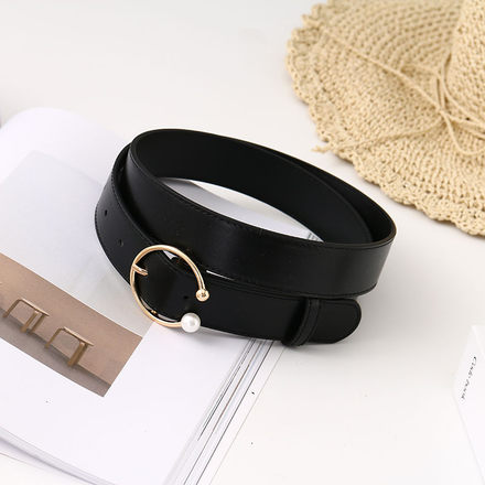 Exquisite Vogue PU Belt for Women (Black)