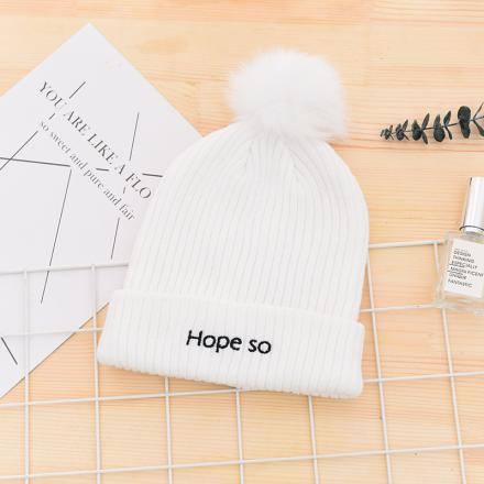 white woolen cap