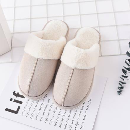 Fluffy Closed Toe Slipper for Men-Brown(43/44)