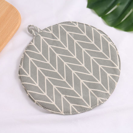 Geometry Pattern Round Pot Mat (Gray)