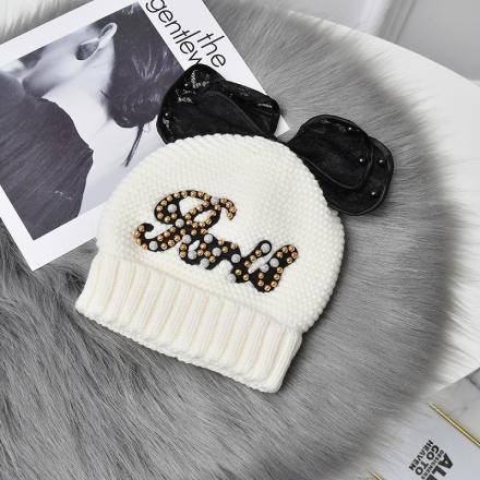 Goddess Lace Knit Hat-white