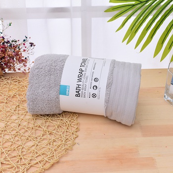 [XVHITS01019] High-Quality Long Stapled Cotton Bath Wrap Towel (Light Gray)