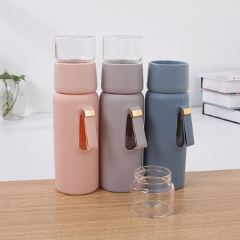 Insulated Glass Bottle with Creative Tea Infuser