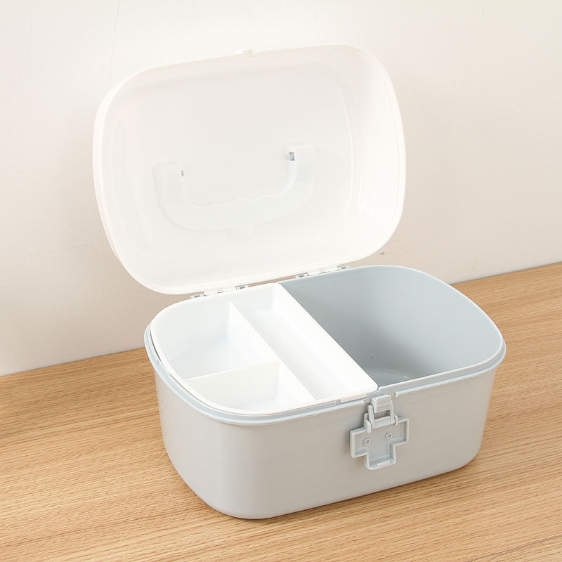 Large-Sized Medicine Storage Box (Grayish Blue)