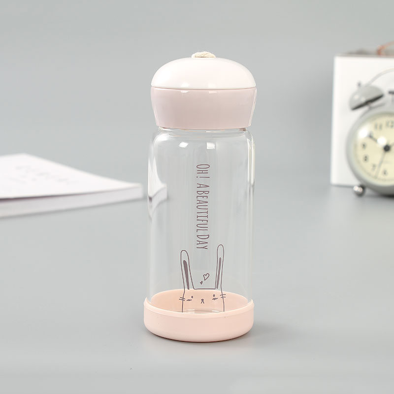MIA Glass Water Bottle (Pink)