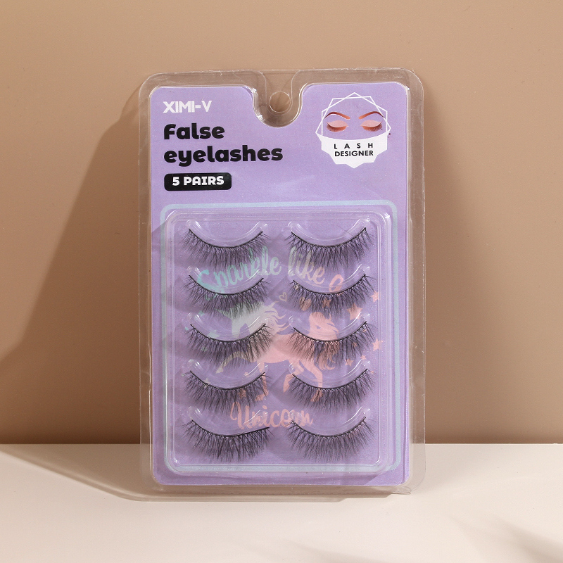 Handmade Artificial Eyelashes(5 Pairs)(Natural)