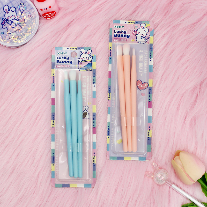 Lucky Bunny Eye Brush and Lip Brush Set 3PCS