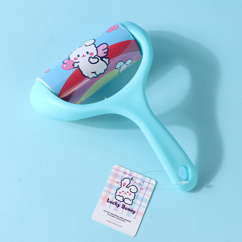 Happy Bunny Series Handheld Arc-shaped Lint Roller (Blue)