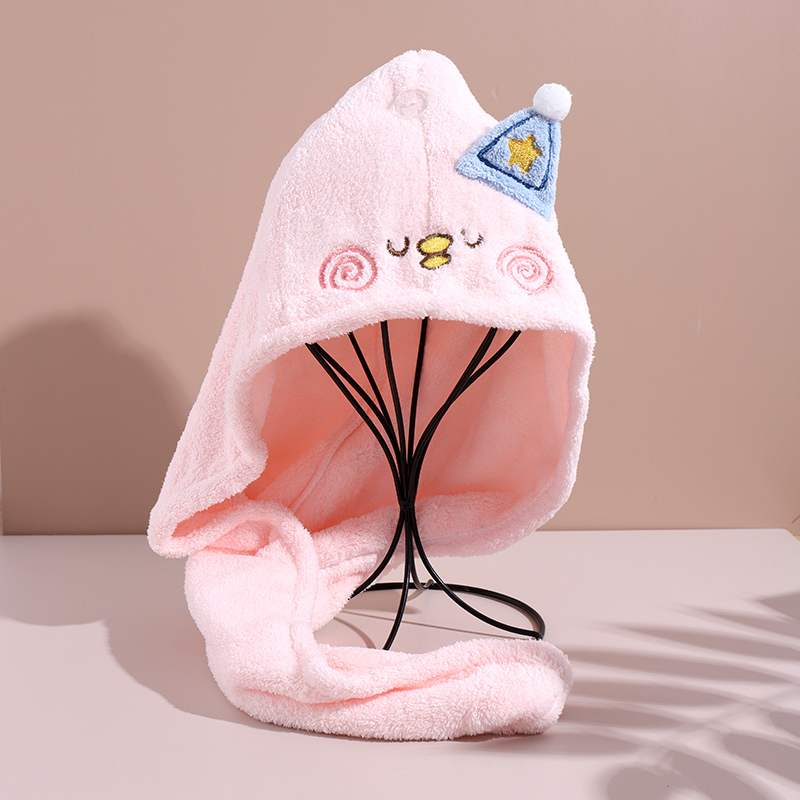 Duckling with Hat Series Hair-Drying Cap (Pink)