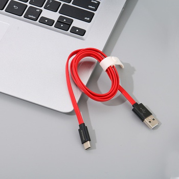 [XVDPCD00288] 1M Flat Cable Sync Charging Cable for Type-C (Red)