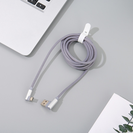 2M Angled Connectors Braided Jacket SyncCharging Cable for Android(Grayish Blue)