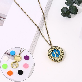 [XVFAJ00495] Aromatherapy necklace with 7 color cotton zodiac models (Pisces)