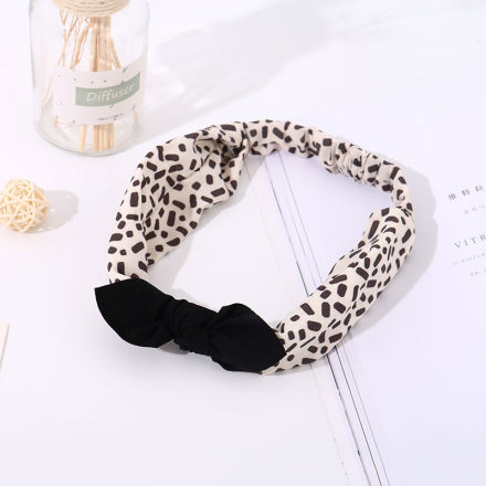 Black&amp;White Dot Pattern Bowknot Headband