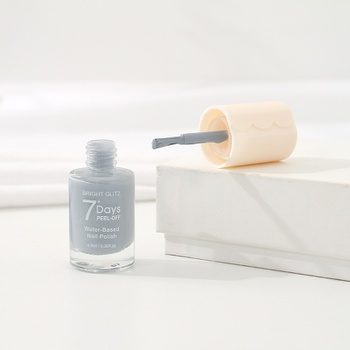 [XVHBMP02338] Bright Glitz 7-Day Peel-Off Water-Based Nail Polish (Light Bluish Gray)