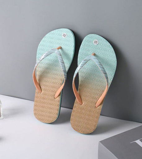 [XVSPS02558] Casual Style Gradient Color Flip Flops for Women（Gradient Green) (35/36)