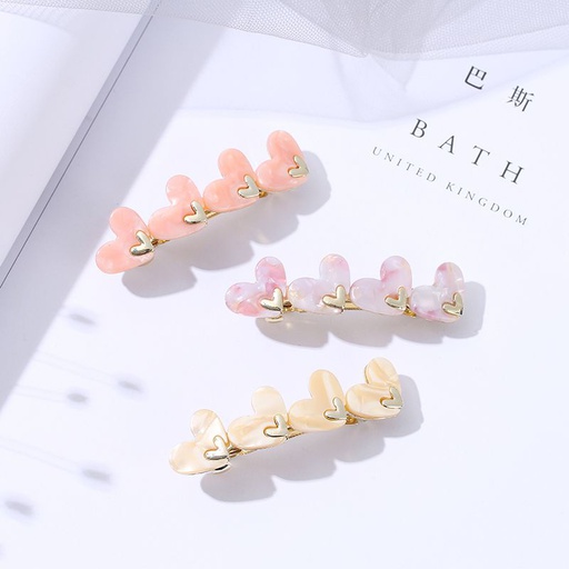 [XVFAHC00540] Cellulose Acetate Loving-Heart Hair Clip