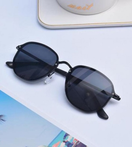 [XVSPEG01872] Classic Style Small Frame Sunglasses-Black Frame Gray Lens