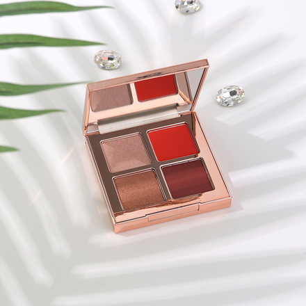 [XVHBMP00676] Multi-Effect 4-Color Eyeshadow 3#Shimmery Orangish Red