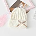 Pearl Bowknot Knitted Hat for Women(White)