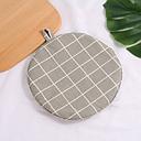 Plaid Round Pot Mat (Gray)