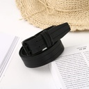 Retro Style Double-Pin Buckle PU Belt for Men (Black)