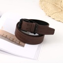 Retro Style Double-Pin Buckle PU Belt for Men (Coffee)