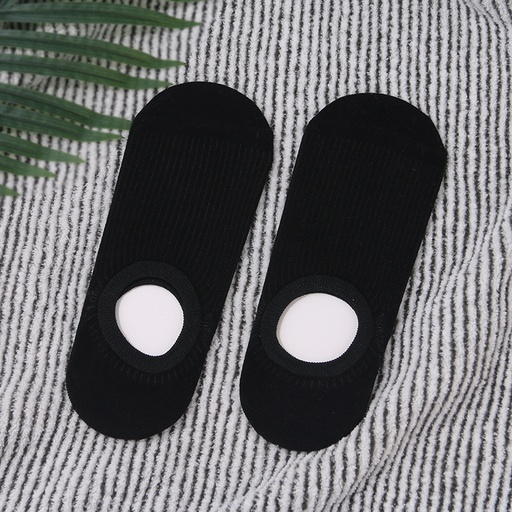 Ribbing No-Show Socks for Men (2 Pairs)(Black)