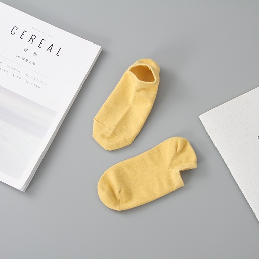 Simple Retro Style Low-Cut Socks for Women (2 Pairs)(Yellow)