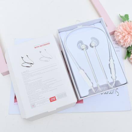 Simple Style Bluetooth Earphones with Neckband (White)