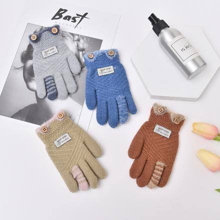 Simple Style Knitted Gloves for Children