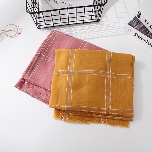 Simple Style Plaid Thin Scarf