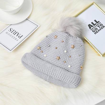 [XVSPCP01516] Star Knit Hat for Children(Gray)