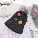 Colorful Ball Knit Hat-Gray