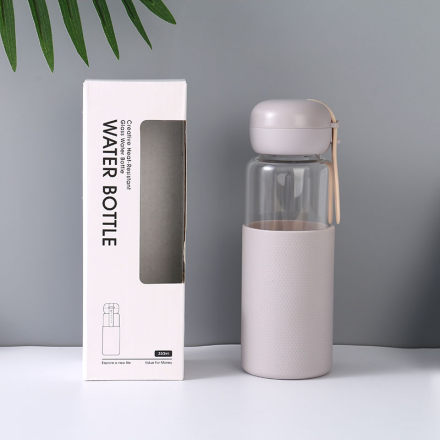 [XVHIC01134] Creative Heat-Resistant Glass Water Bottle (Gray)