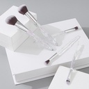 Crystal Diamond Cut Series Makeup Brush (5 Count)(Clear Silver)