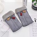 [XVSPG01959] Deerskin Tassel Lifting Gloves-Gray