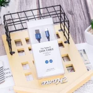 [XVDPCD00300] Denim Braided Jacket TYPE-C Sync Charging Cable (Blue)