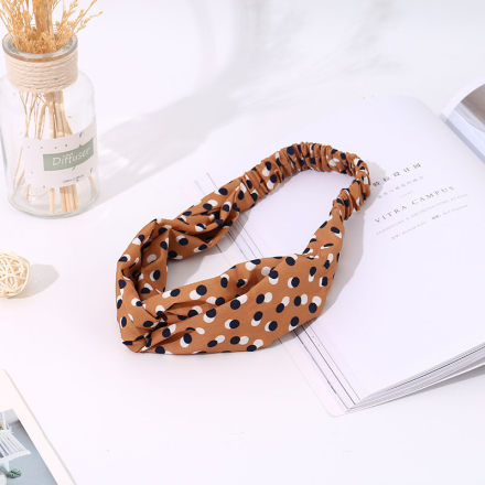 [XVFAHB00457] Dot Pattern Yellow Headband